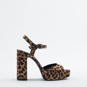 Zara Leopard platform heels - size 10 (worn once)